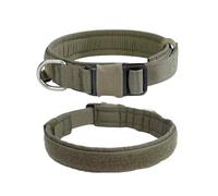 EXCELLENT ELITE SPANKER Collier Tactique pour Petit Chien en Nylon Ajustable pour Petit Chien Moyen et Grand Chien Militaire(Ranger Green-M)