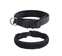 EXCELLENT ELITE SPANKER Collier Tactique pour Petit Chien en Nylon Ajustable pour Petit Chien Moyen et Grand Chien Militaire(Noir-S)