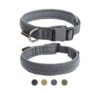 EXCELLENT ELITE SPANKER Collier Tactique pour Petit Chien en Nylon Ajustable pour Petit Chien Moyen et Grand Chien Militaire(Gris-M)