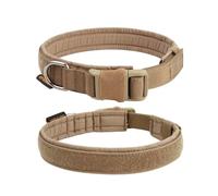 EXCELLENT ELITE SPANKER Collier Tactique pour Petit Chien en Nylon Ajustable pour Petit Chien Moyen et Grand Chien Militaire(Coyote Brown-S)
