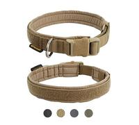 EXCELLENT ELITE SPANKER Collier Tactique pour Petit Chien en Nylon Ajustable pour Petit Chien Moyen et Grand Chien Militaire(Coyote Brown-L)