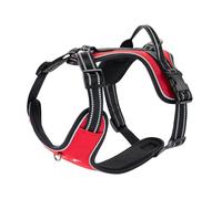 EXCELLENT ELITE SPANKER Harnais pour Chien en Nylon réfléchissant avec Plaque d'identification Ajustable pour Les Chiens de Taille Moyenne et Grande(PIK-XL)