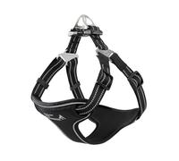 EXCELLENT ELITE SPANKER Harnais pour Chien en Nylon réfléchissant EVA rembourré No Pull Adjustable avec Nameplate-Front Clip pour Petits, Moyens et Grands Chiens(BLK-L)