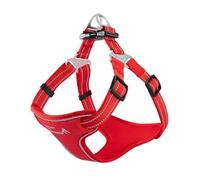 EXCELLENT ELITE SPANKER Harnais pour Chien en Nylon réfléchissant EVA rembourré No Pull Adjustable avec Nameplate-Front Clip pour Petits, Moyens et Grands Chiens(Red-L)