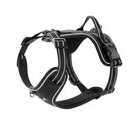EXCELLENT ELITE SPANKER Harnais pour Chien en Nylon réfléchissant Harnais léger en EVA rembourré avec Clip pour Plaque d'identification et Boucle pour Chiens de Taille Moyenne et Grands Chiens(BLK-S)