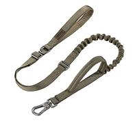 EXCELLENT ELITE SPANKER Laisse de Chien élastique Tactique Laisse de Formation de Chien de Police réglable Militaire Laisse élastique Corde avec 2 poignées de Commande(Ranger Vert)