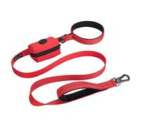 EXCELLENT ELITE SPANKER Laisse de Dressage pour Chien en Nylon réfléchissant Laisse pour Chien Solide et Durable de 5 Pieds de Long et 1" de Large avec Porte-Sac à crottes pour Petits Chiens.(Red)