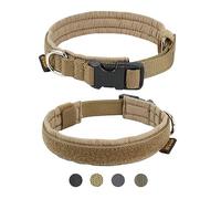 EXCELLENT ELITE SPANKER Militaire Petit Chiot Collier pour Chien rembourré | Nylon Tactique Réglable Animal de compagnie Collier À dégagement rapide Léger pour races petites et moyennes avec écussons