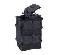EXCELLENT ELITE SPANKER Pochette de Chargeur Tactique à Dessus Ouvert Molle Simple/Double pour M4 M14 M16 AR15 G36(Double-Noir)