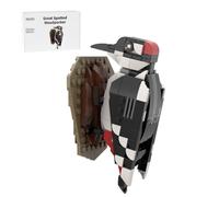 Excellent ensemble de blocs de construction en forme de pic à pois avec base, brique créative en forme d'oiseau, matériau ABS, décoration de collection pour bureau ou maison, briques d'assemblage à