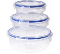 Pack 3 boîtes à lunch hermétiques en plastique 1400ml,800ml,400ml,024000670, excellent houseware