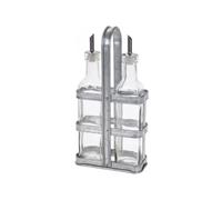Excellent Houseware Bistro Collection Oil and Vinegar Set in Metal Stand