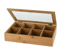 Excellent Houseware Boîte À Thé Avec 8 Compartiments Bambou