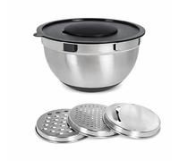 Excellent Houseware Lot de 4 saladiers en acier inoxydable avec râpe Ø 27 cm
