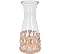 Excellent Houseware | Carafe en rotin - 1,2 l - style boho - pour l'eau et les jus de fruits