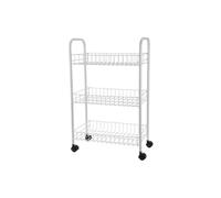 Excellent Houseware Chariot de cuisine avec 3 paniers Blanc