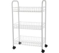 Excellent Houseware Chariot de cuisine avec 3 paniers Blanc Blanc G