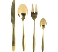 Excellent Houseware | Couverts de table Set 24 pièces - Or - Design élégant - Acier inoxydable de haute qualité