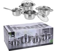 Excellent Houseware Ensemble de 4 casseroles en acier inoxydable avec couvercles