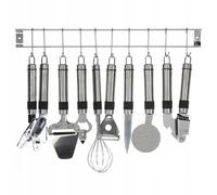 Excellent Houseware Ensemble de 9 ustensiles de cuisine en acier inoxydable