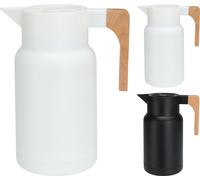 Excellent Houseware Gobelet isotherme, plastique/bois, 1 l, blanc