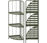 Excellent Houseware Jardinière d'angle pliante, métal, 42x30x90 cm, vert