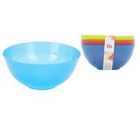 Excellent Houseware Lot de 6 bols ronds en plastique coloré