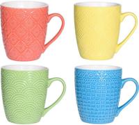 EXCELLENT HOUSEWARE Mugs en céramique Mugs en céramique Set de mugs à offrir 4x380 ml