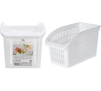 Excellent Houseware Panier à Fruits pour Réfrigérateur en Plastique - Blanc - 16 x 17 x 29 cm