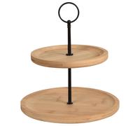 Excellent Houseware Plateau De Service 2 Niveaux Bambou 16,5/21,5 Cm