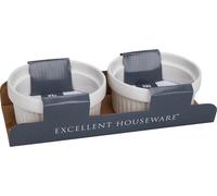 Excellent Houseware Ramequins en Céramique pour Pâtisserie 260 ml Blanc - Lot de 2