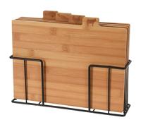 Excellent Houseware Set de 5 planches à découper avec support Bambou
