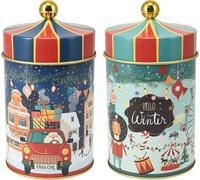 Excellent Houseware Set de rangement - Design de Noël, rangement pratique pour les biscuits et les bonbons, métal