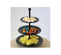 Excellent Houseware Support de service 3 niveaux 36,5 cm Noir mat