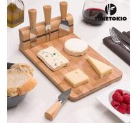 Excellent Houseware Support pour couteaux à fromage avec planche à découper en bambou