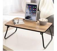 Excellent Houseware Table de lit pliable naturel et noir 447447