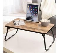 Excellent Houseware Table d'ordinateur portable pliable Naturel et noir