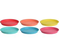 Excellent Housewares Lot de 6 assiettes réutilisables en plastique 22,5 cm