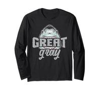 Excellent humour de requin gris pour la famille aux cheveux gris et les vieux amis Manche Longue