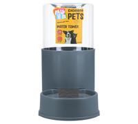 Excellent Pets - Tour d'eau - 3,8L - Abreuvoir - Distributeur d'eau - Sans BPA - Pieds antidérapants - Accessoires animaux - Pour chiens et chats - Gris
