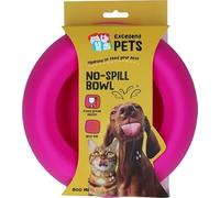 Excellent Pets Gamelle anti-salissure pour chiens et chats - 800 ml - Gamelle avec fond antidérapant - Taille M - Bord anti-éclaboussures - Gamelle en silicone - Rose
