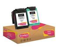 Excellent Print 337 343 Compatible Cartouches d'encre pour HP Officejet 100 Photosmart 2573 2575 8050