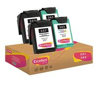 Excellent Print 337 343 Compatible Cartouches d'encre pour HP Officejet 100 Photosmart 2573 2575 8050