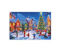 Excellent Puzzle pour Adultes - 1000 piècesScène du Village de NoëlPuzzle de 1000 pièces, décoration Murale thématique, idéal pour Les soirées Jeux et Les débutants en Art. 26x38cm