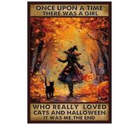 Excellent puzzle pour adultes - 300 pièces - Sorcière noire « Once Upon A Time There was A Girl Who Really Loved Cats » - Puzzles d'Halloween pour adultes - Jouets pour adultes - Décoration familiale