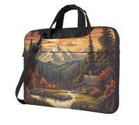 Excellent sac fourre-tout pour ordinateur portable pour homme et femme - Sacoche à bandoulière pour ordinateur portable, Noir/blanc, 14 inch