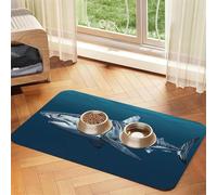 Excellent tapis de nourriture pour chien requin blanc, tapis d'alimentation absorbant pour gamelles d'eau et de nourriture - Tapis de placement antidérapant pour sols - Imperméable - Séchage rapide