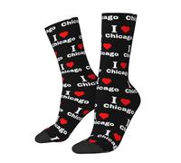 Excellente Chaussettes Sport J'Aime Chicago Socquettes De Sport Renforcées Chaussettes De Sports Pour Courir Femme Sport 40Cm
