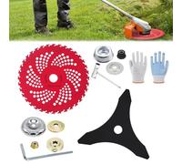 Excellente Lame De Scie Circulaire Pour Débroussailleuse, Lame De Coupe-Herbe En Fil D'acier, Lames De Désherbeur à Dents Rondes Pour Tronçonneuse, Lames De Brosse Avec Kit D'adaptateur(Set-A)