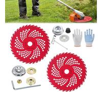 Excellente Lame De Scie Circulaire Pour Débroussailleuse, Lame De Coupe-Herbe En Fil D'acier, Lames De Désherbeur à Dents Rondes Pour Tronçonneuse, Lames De Brosse Avec Kit D'adaptateur(Set-B)